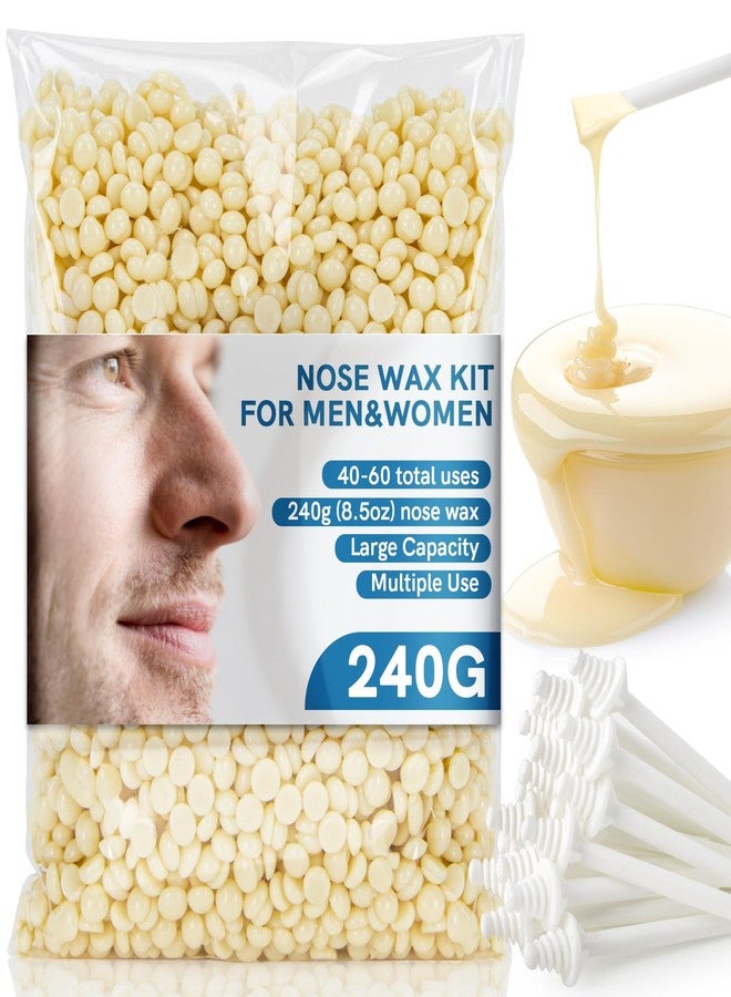 Rainflow Nose Wax Kit Hair Removal Set - RAINFLOW Ear & Nose Hair Wax Kit for Men and Women,240g Wax Beads with Applicator Sticks, Home Grooming for Dating, Interviews, Travel, Salon-Like Results up to 4 Weeks - Image 1
